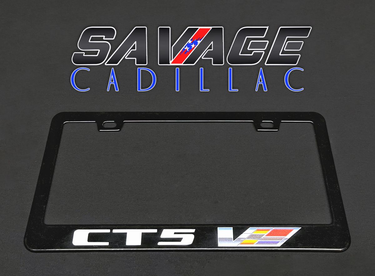 CADILLAC CT5V GLOSS BLACK LICENSE PLATE FRAME